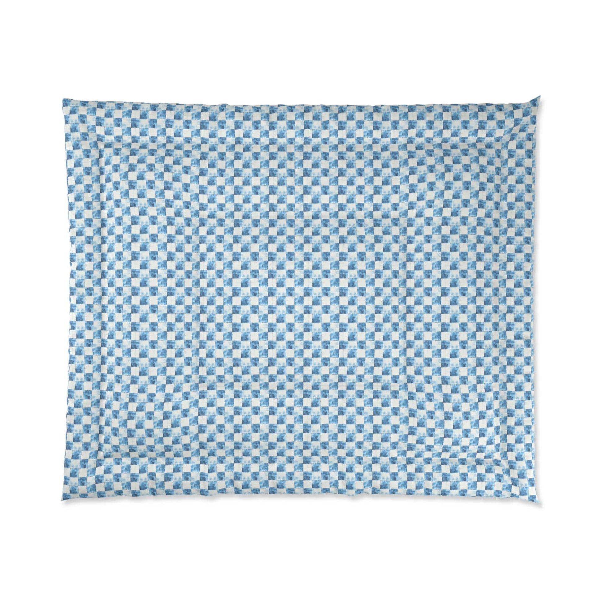 Cozy Blue Checkered Comforter