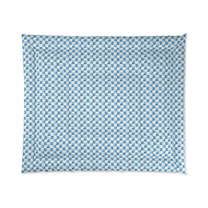 Cozy Blue Checkered Comforter