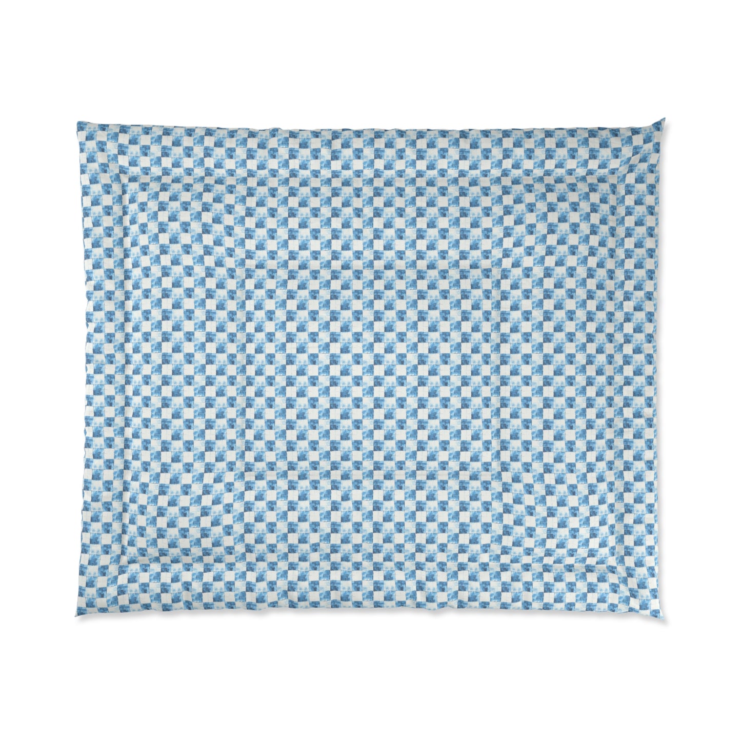 Cozy Blue Checkered Comforter