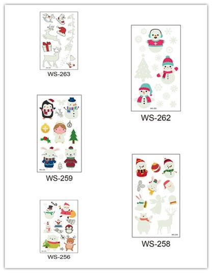 Christmas-themed Santa Claus Glow In The Dark Temporary Tattoos