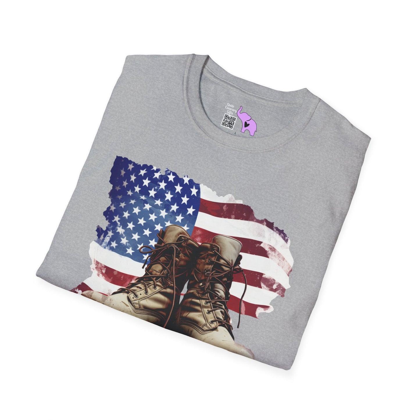 American Flag & Boots Adult T-shirt