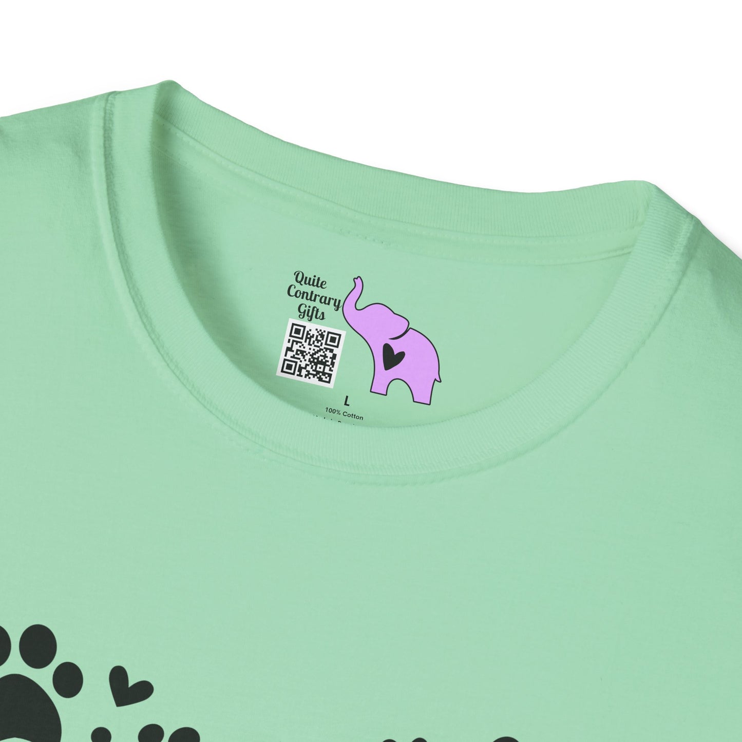 Paw Print Heart Adult T-shirt