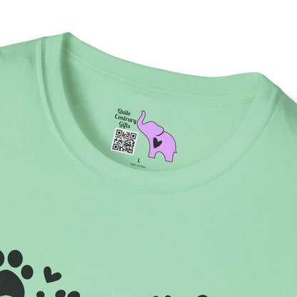Paw Print Heart Adult T-shirt