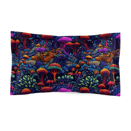 Trippy Mushrooms Microfiber Pillow Sham