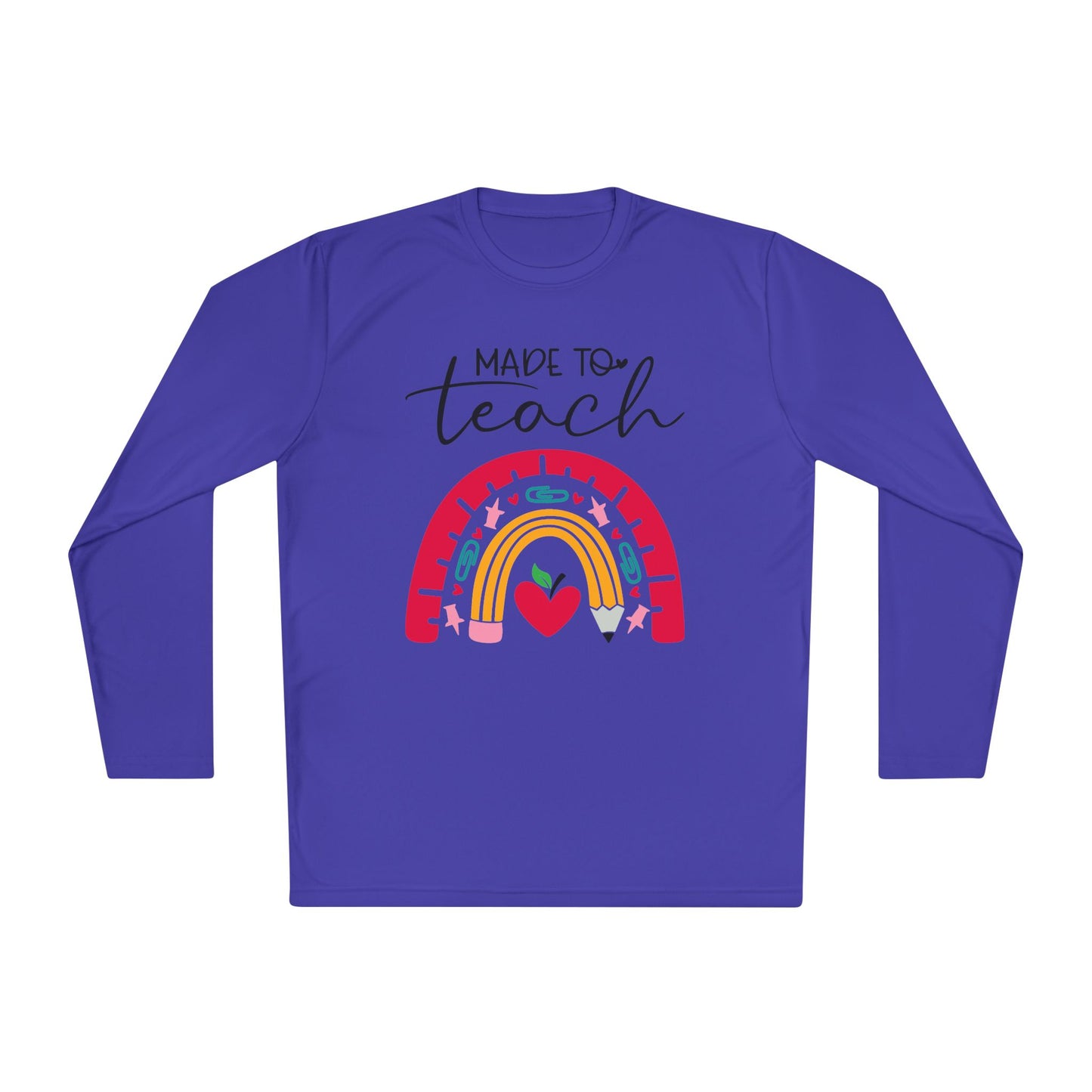 Made to Teach Rainbow Adult Long Sleeve Tee