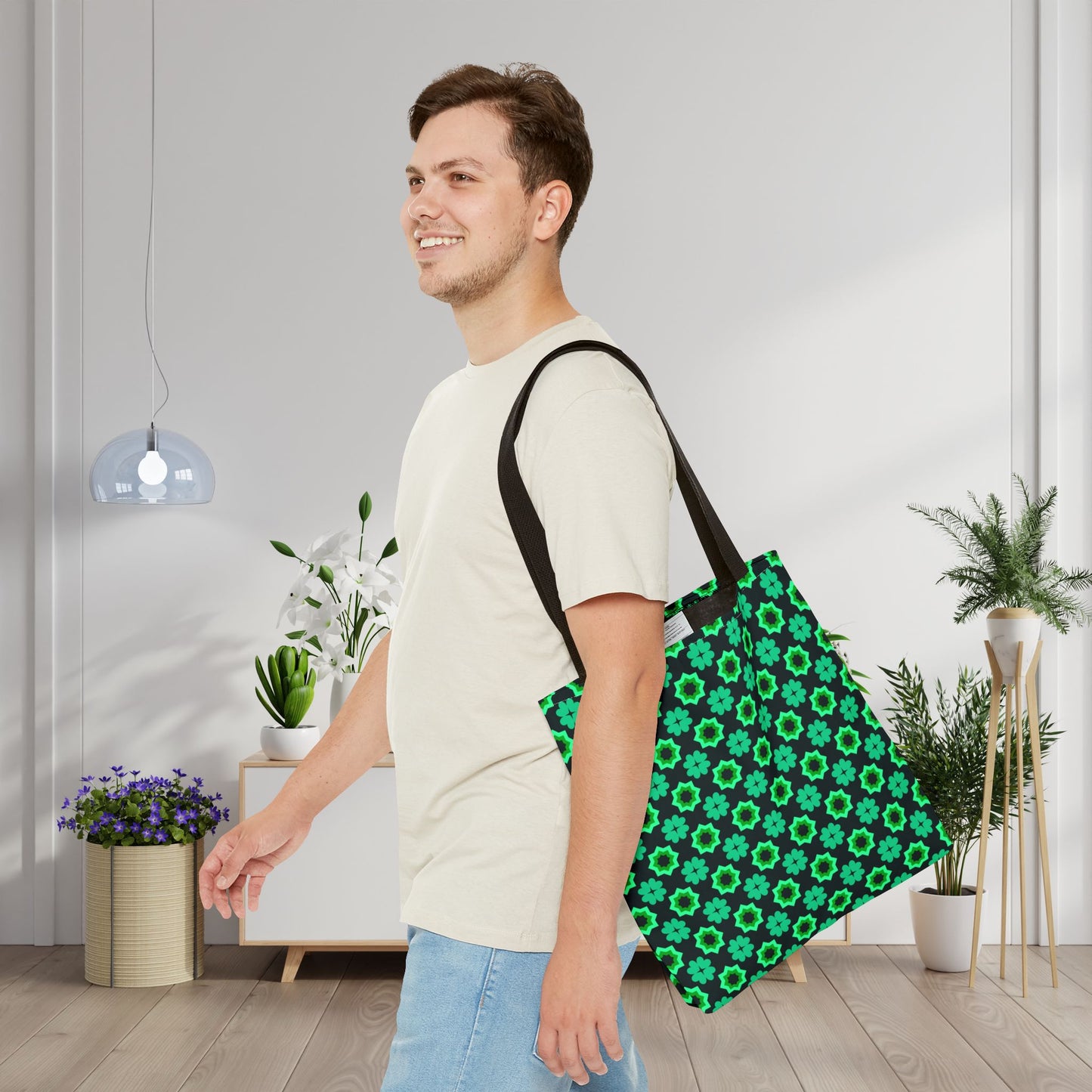 Clover Bloom Burst Canvas Tote Bag
