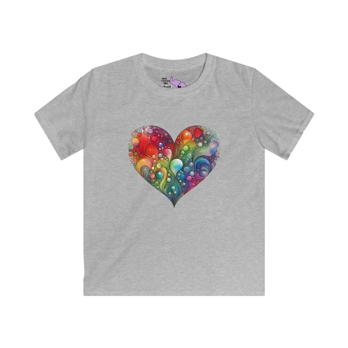 Color Burst Heart Youth Softstyle Tee