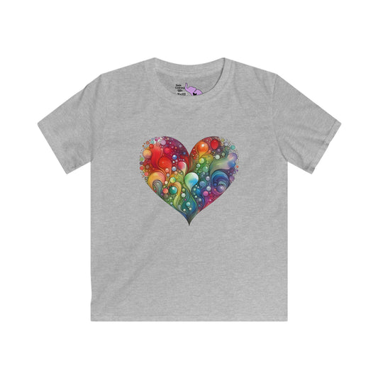 Color Burst Heart Youth Softstyle Tee
