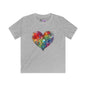 Color Burst Heart Youth Softstyle Tee