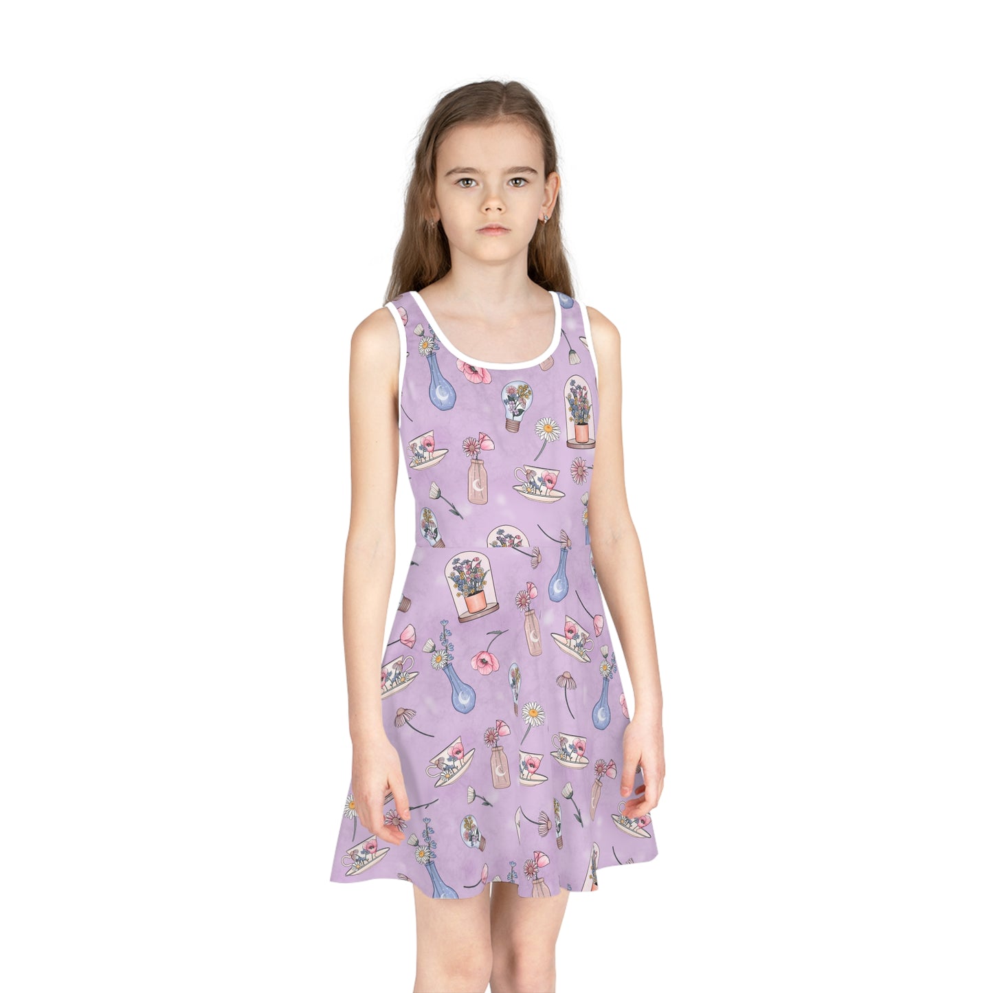 Purple Wildflowers Sleeveless Sundress