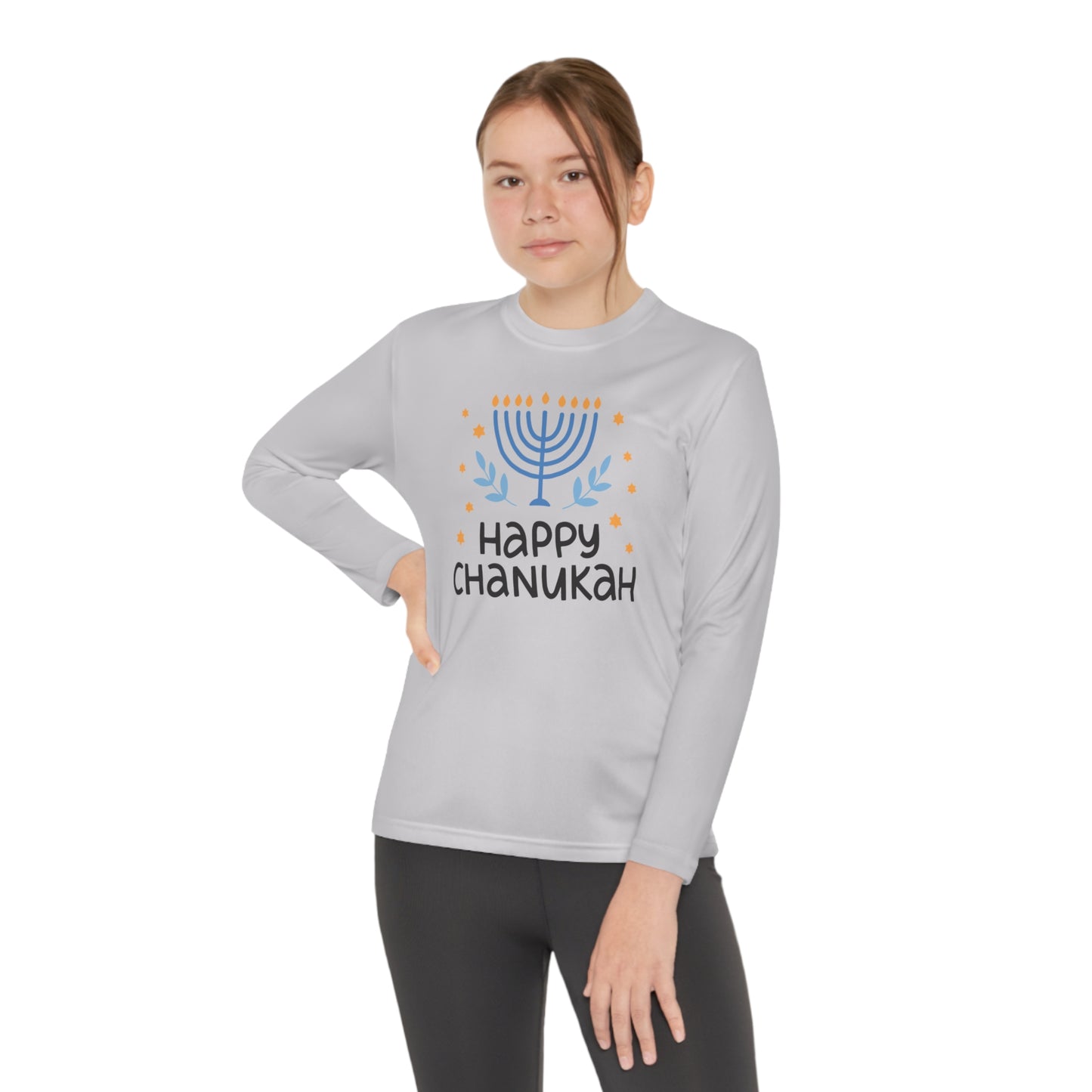 Happy Chanukah Youth Long Sleeve Tee