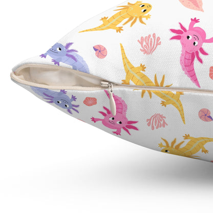 Axolotl Whimsy Throw Pillow
