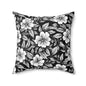 Monochrome Paradise Bloom Throw Pillow