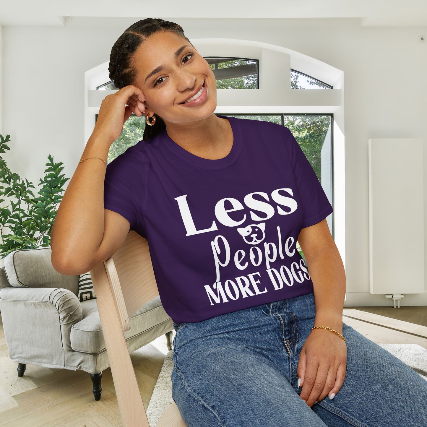 Less People More Dogs (2) Adult T-shirt