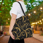 Golden Noir Swirl Canvas Tote Bag