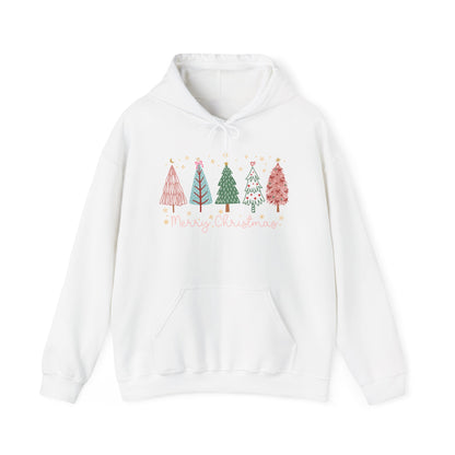 Merry Christmas Trees & Stars Adult Heavy Blend™ Hoodie