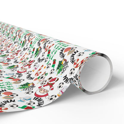 Christmas Soccer 2 Custom Name Wrapping Paper (Micheal)