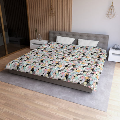 Cartoon Cats Microfiber Duvet Cover
