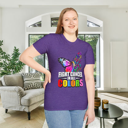 Butterfly Fight Cancer in All Colors 10 Adult T-shirt
