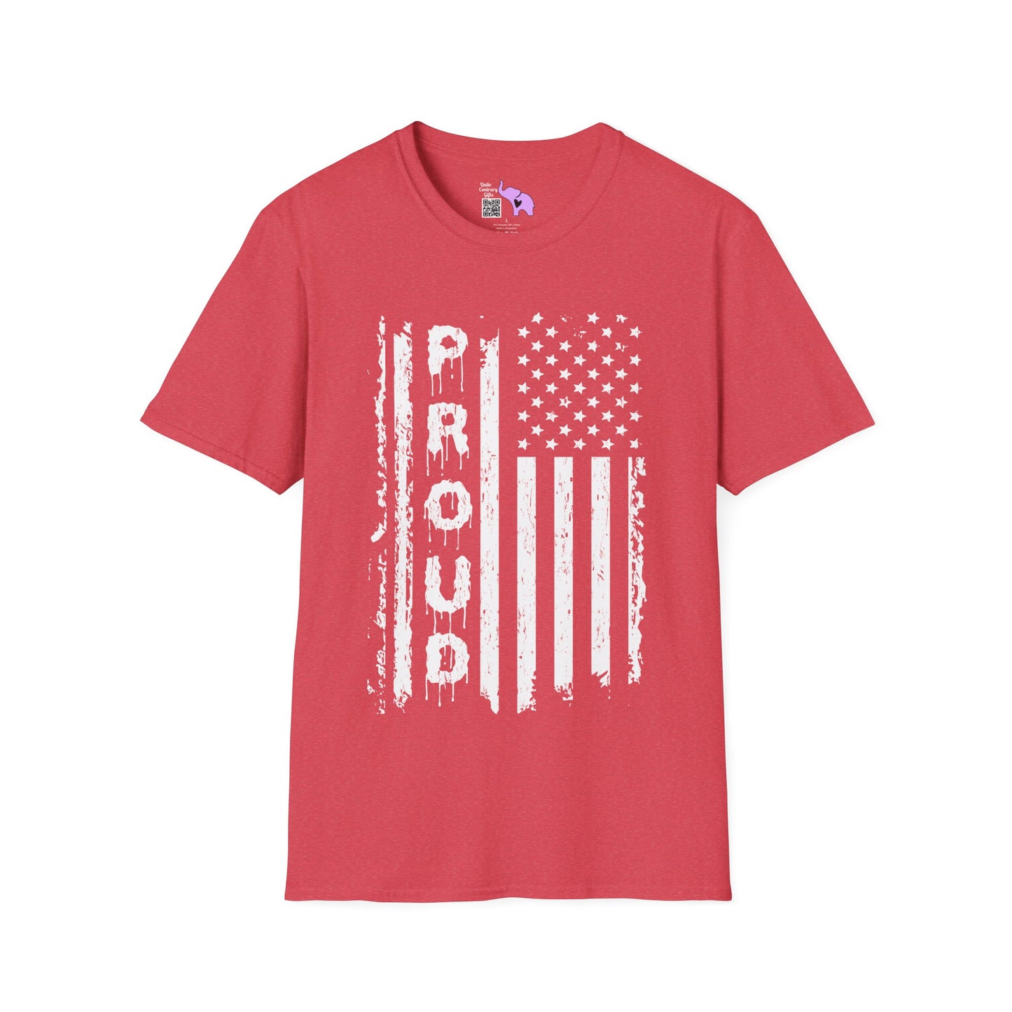 American Proud (Vertical Flag) Adult T-shirt