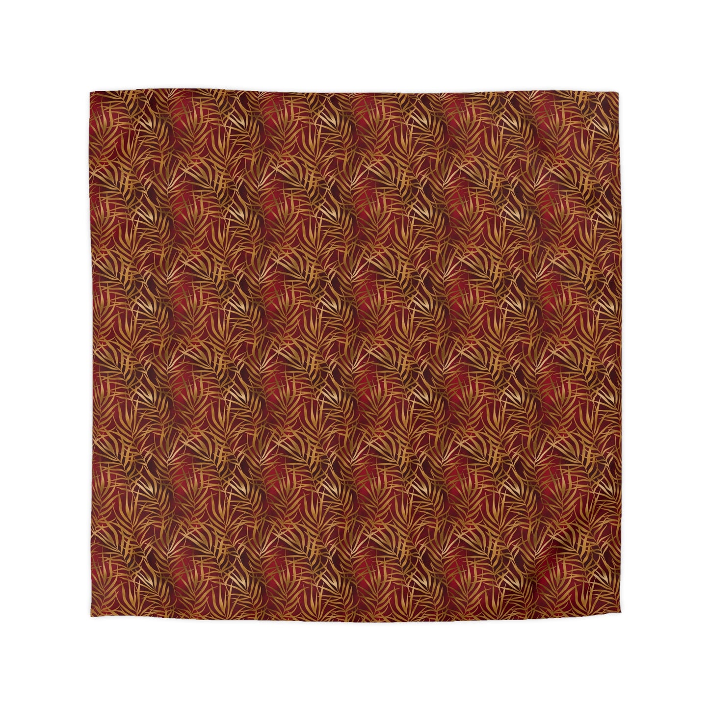 Crimson Palm Veil Microfiber Duvet Cover