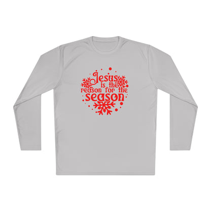 Jesus Is The Reason For The Season Snowflake Adult Long Sleeve Tee