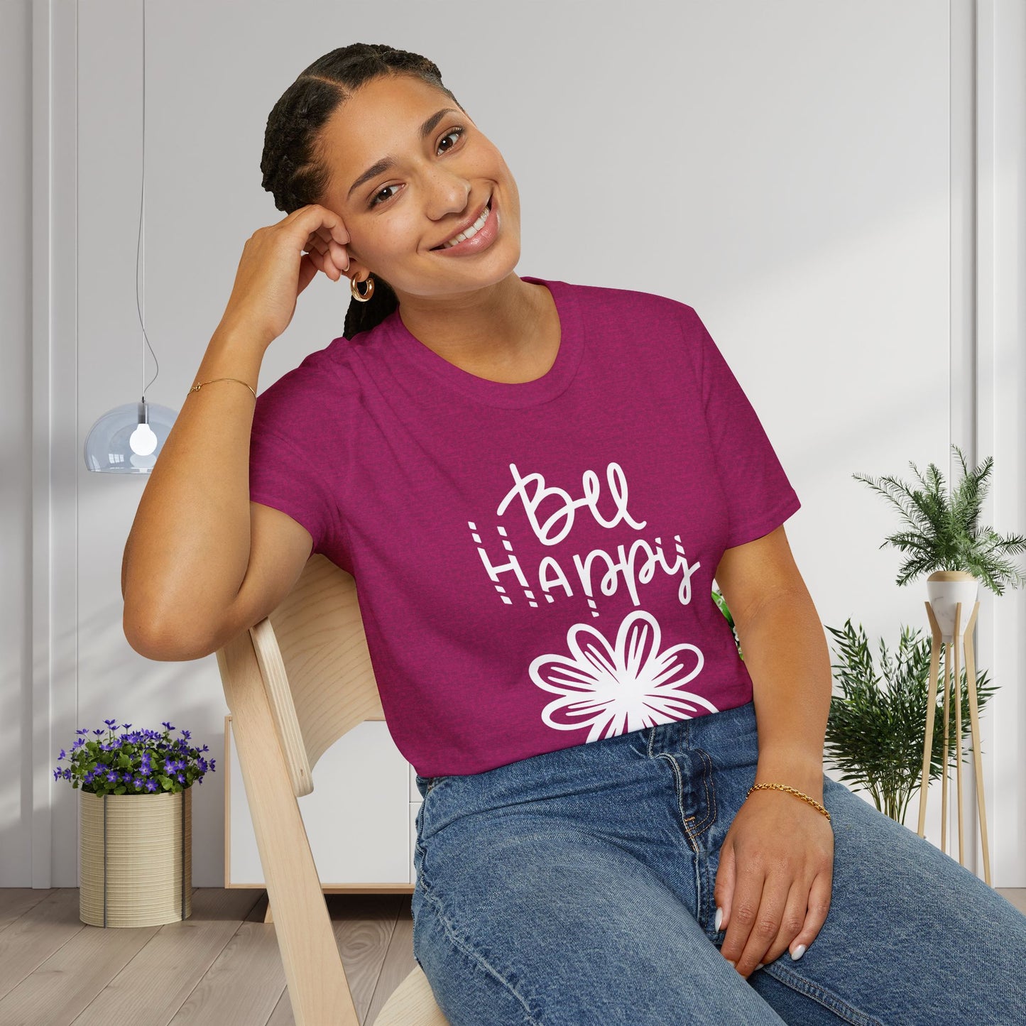 Bee Happy Adult T-shirt