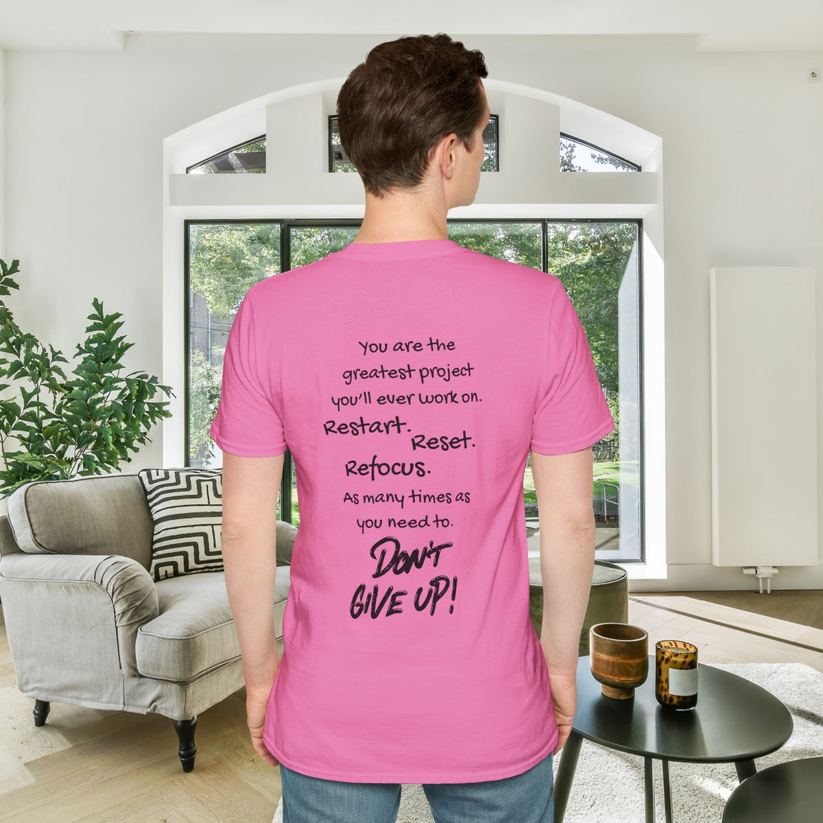 Restart Reset Refocus Adult T-shirt