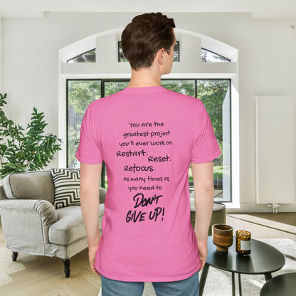 Restart Reset Refocus Adult T-shirt