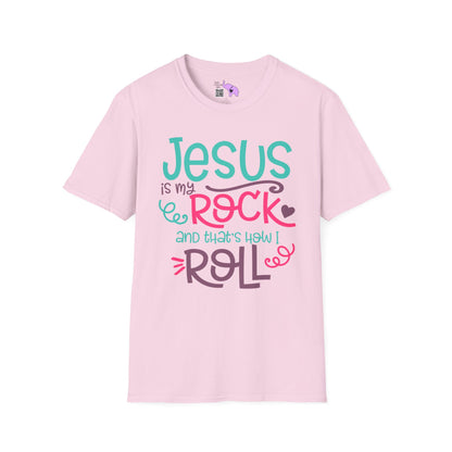 Jesus Is My Rock & That's How I Roll Adult T-shirt