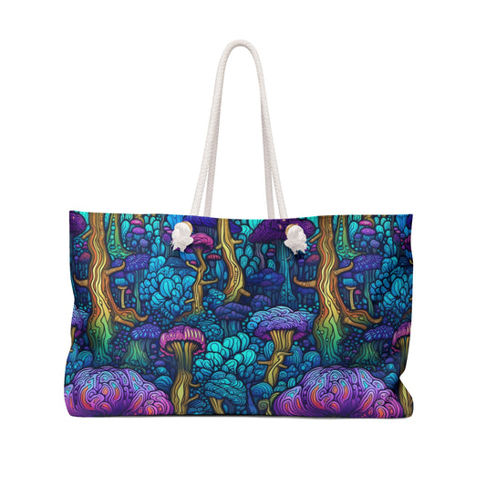 Trippy Purple Mushrooms Weekender Bag