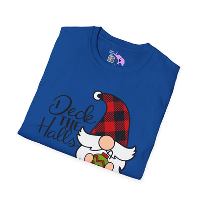 Deck the Halls Plaid Gnome Adult T-shirt