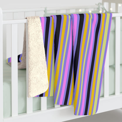 Midnight Pop Stripes Fleece Blanket