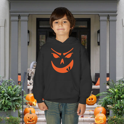 Goofy Grin Jack-O-Lantern Youth Heavy Blend Hoodie