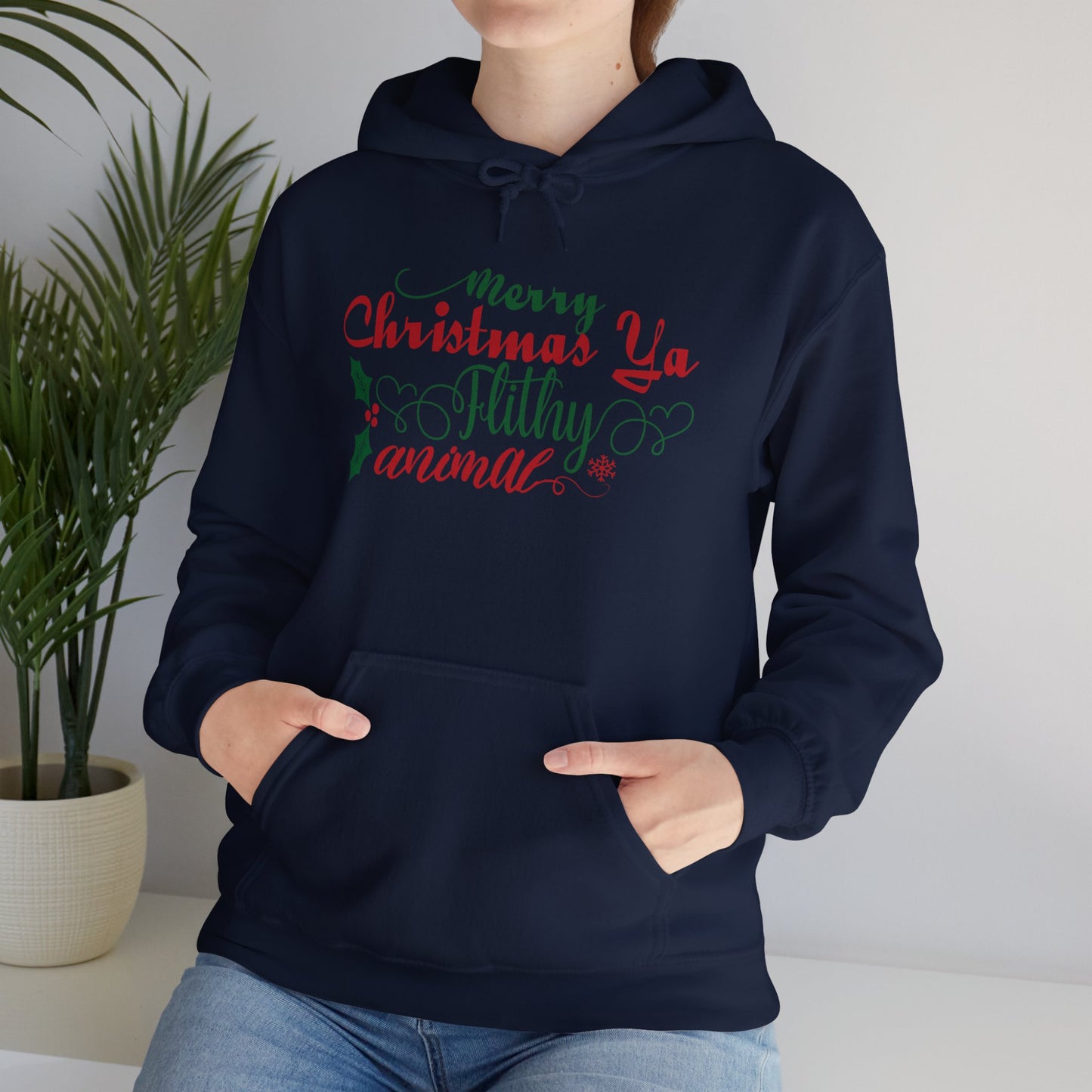 Merry Christmas Ya Filthy Animal Heavy Blend™ Hooded Sweatshirt