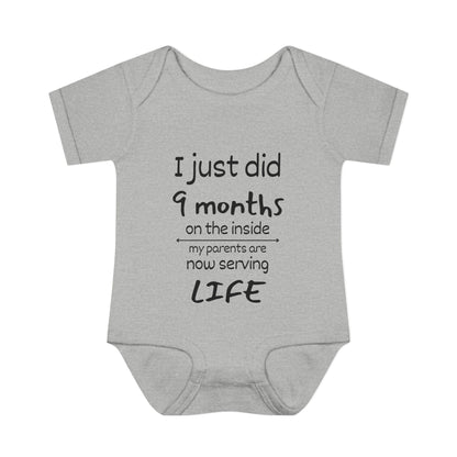 I Just Did 9 Months on the inside Infant Baby Rib Bodysuit