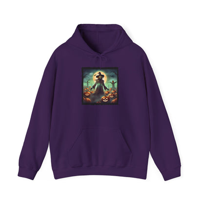 Halloween Scarecrow w/Pumpkins 4 Heavy Blend™ Hooded Sweatshirt