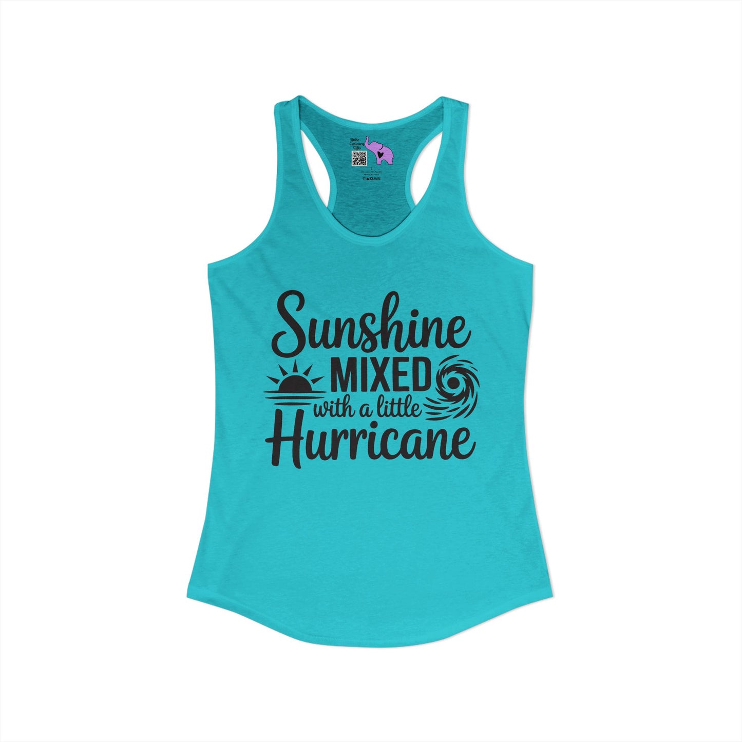 Sunshine Mixed With A Little Hurricane Women's Ideal Racerback Tank