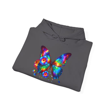 Floral Butterfly Heavy Blend™ Hooded Sweatshirt