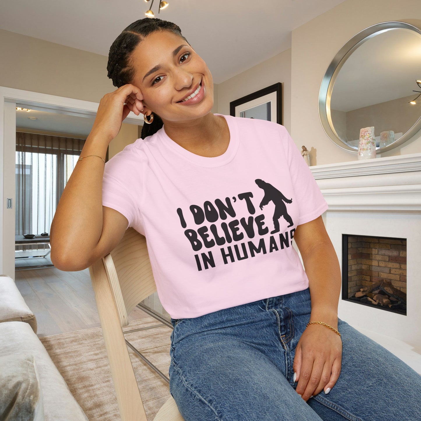 Bigfoot: I Don't Believe In Humans Adult T-shirt