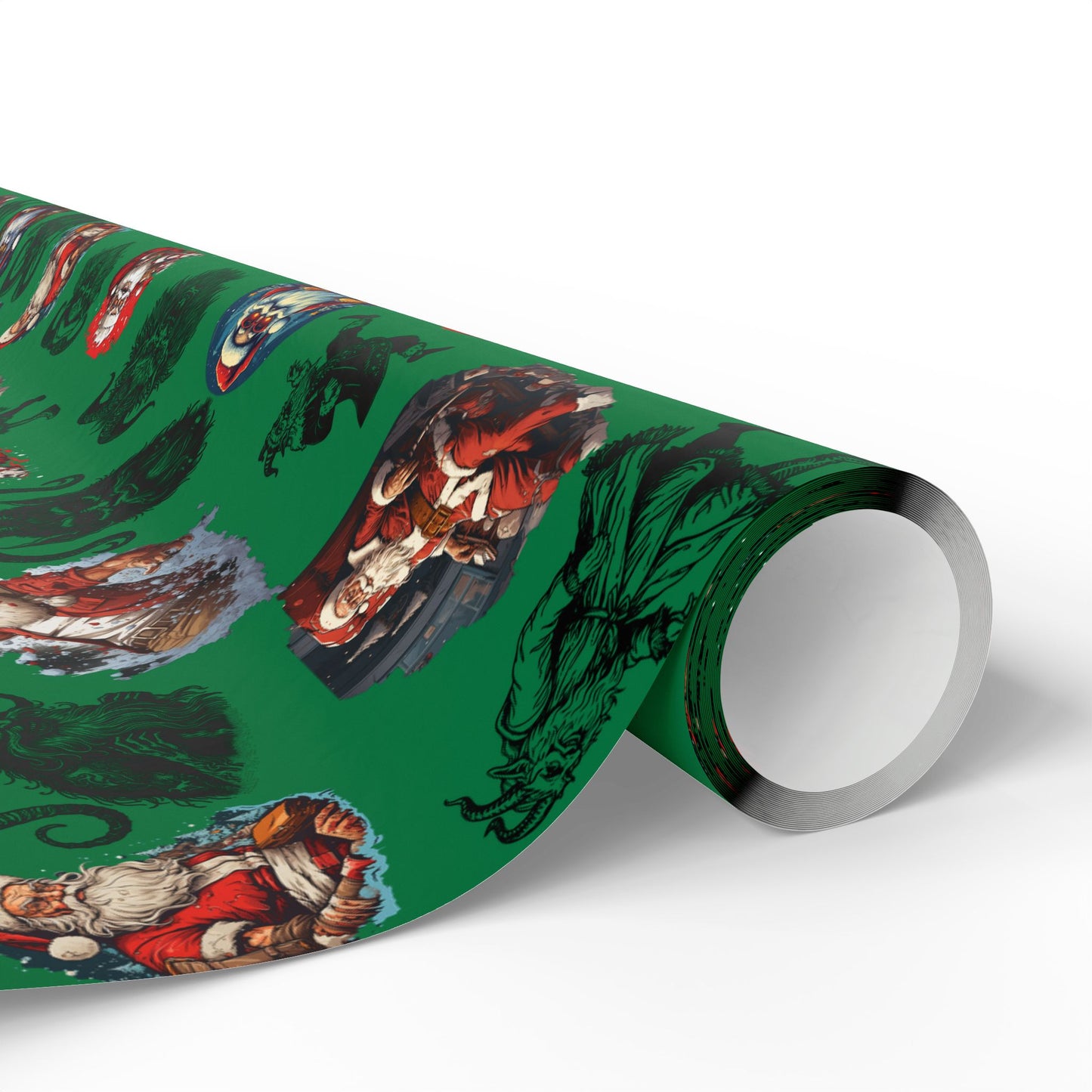 Creepy Santa & Krampus Wrapping Paper