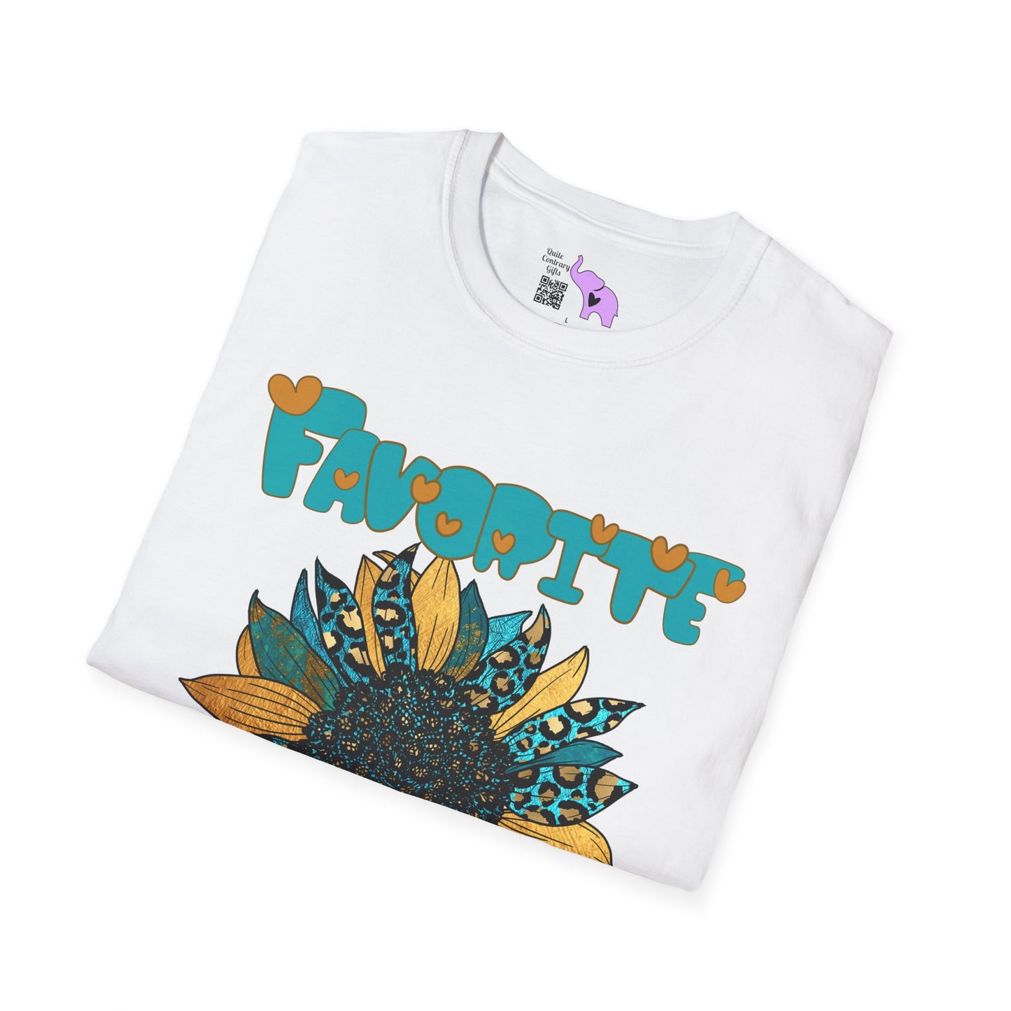 Favorite Auntie Teal/Gold Adult T-shirt