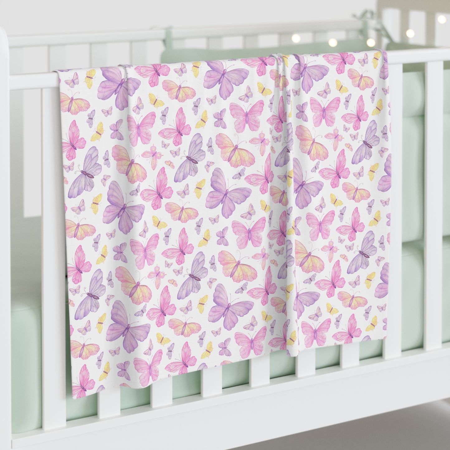Pastel Butterfly Dreams Baby Swaddle Blanket