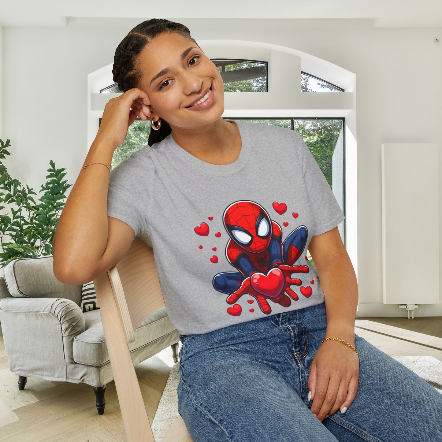 Valentines Spiderman Adult Unisex Tshirt