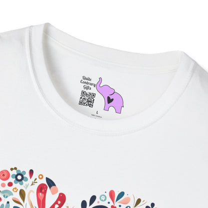 Floral Heart Adult T-shirt