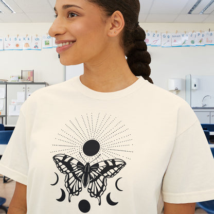 Butterfly w/Sun, Moon, & Stars Women's Boxy Tee