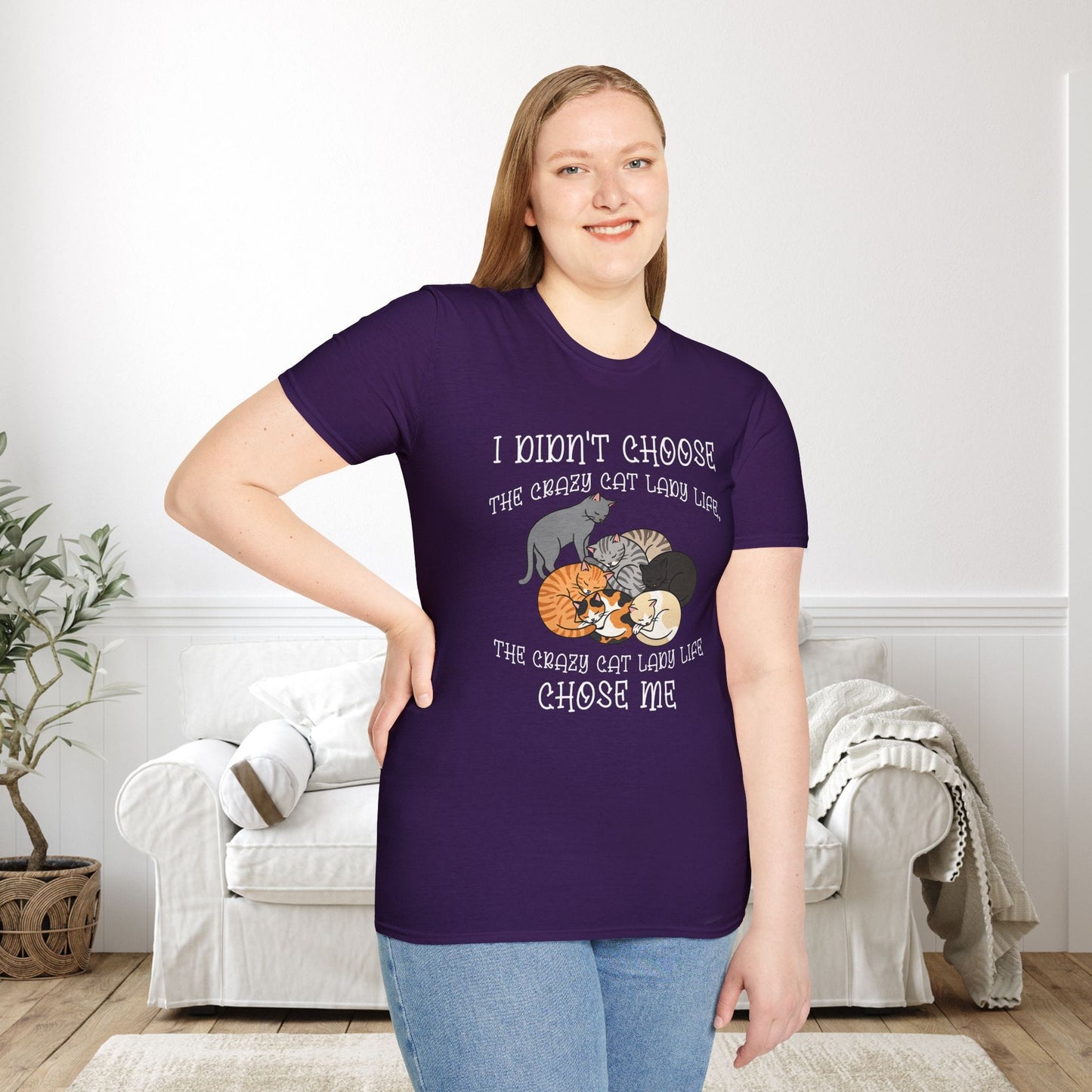I Didn't Choose The Crazy Cat Lady Life, It Chose Me Adult T-shirt