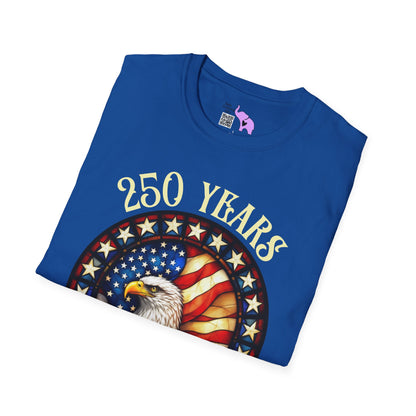 250 Years of Greatness (Stained Glass Eagle) Adult T-shirt