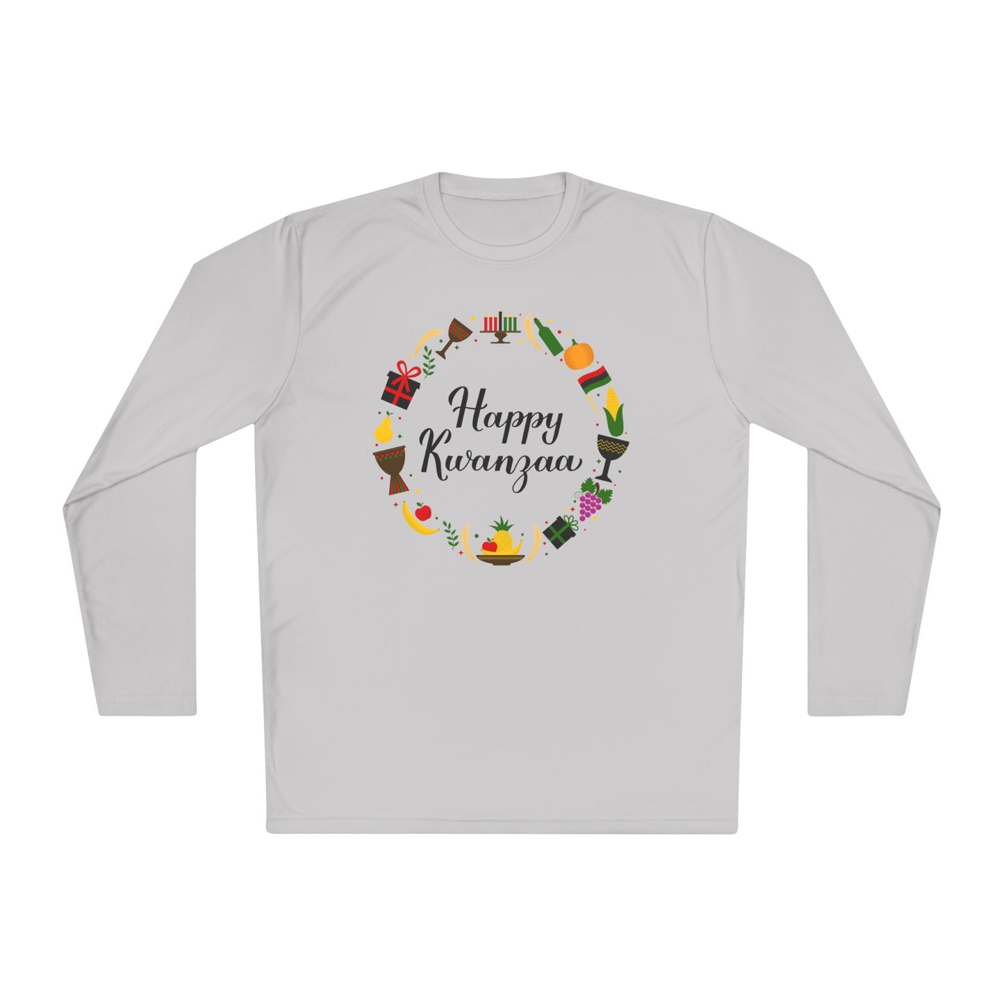 Happy Kwanzaa Wreath Adult Long Sleeve Tee