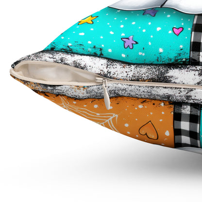 Dapper Boo Patchwork Throw Pillow